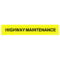 Highway Maintenance Sign - 1105 X 115mm Self Adhesive